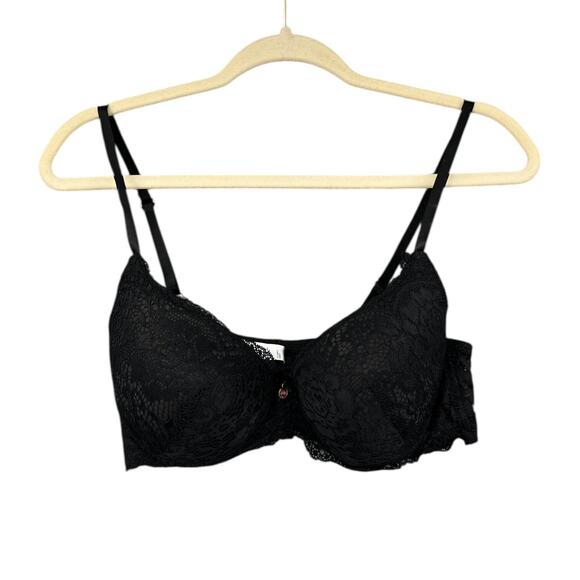 Marilyn Monroe Black‎ Lace Underwire Adjustable Straps Pushup Style Bra Size 36C - Picture 1 of 5